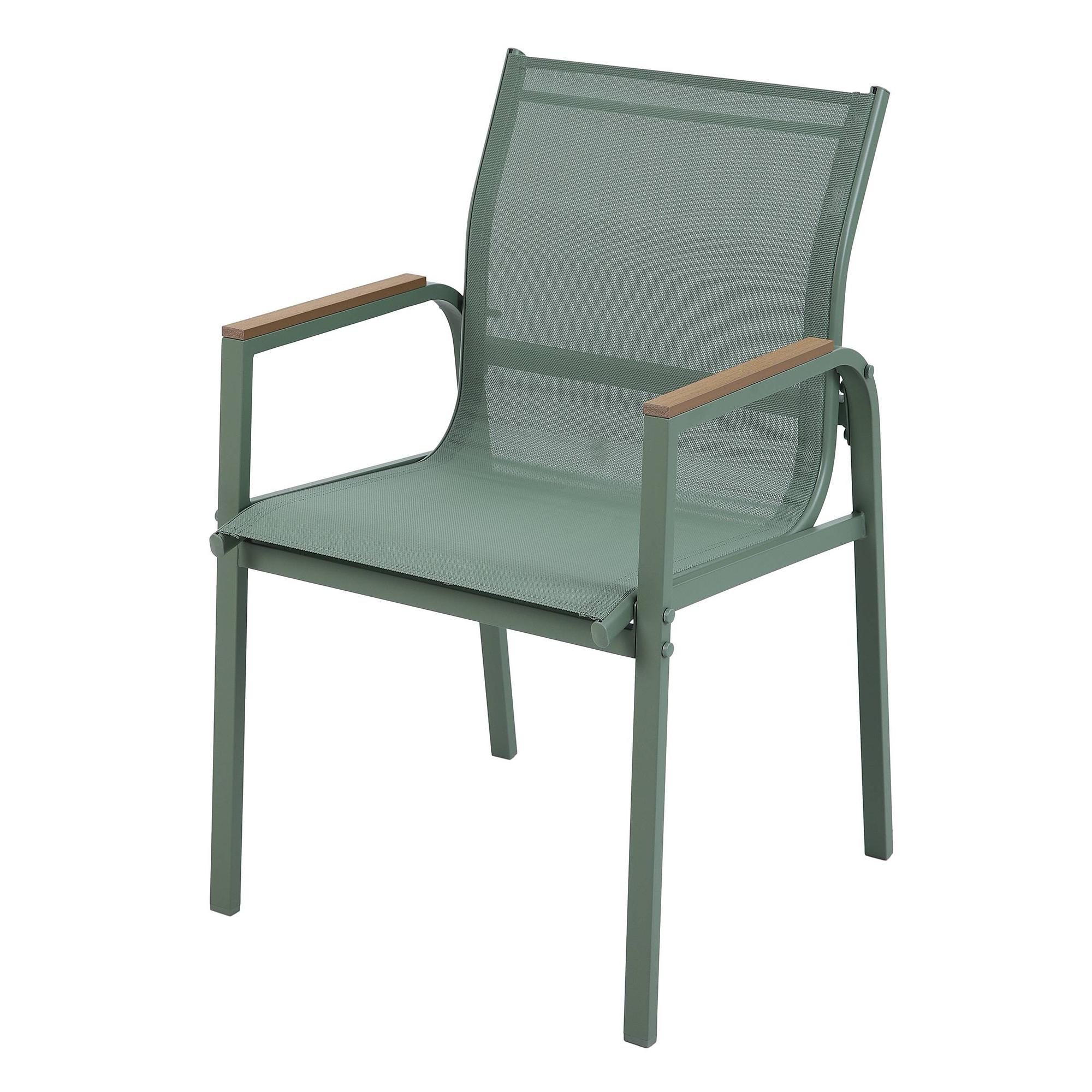 Garden Chair Alora Set of 2 Steel Olefin Green 3