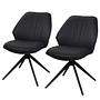 2x Linni Upholstered Swivel Chair Black 1