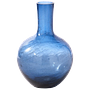 Gecrackelte Kugelvase Glas Blau 0
