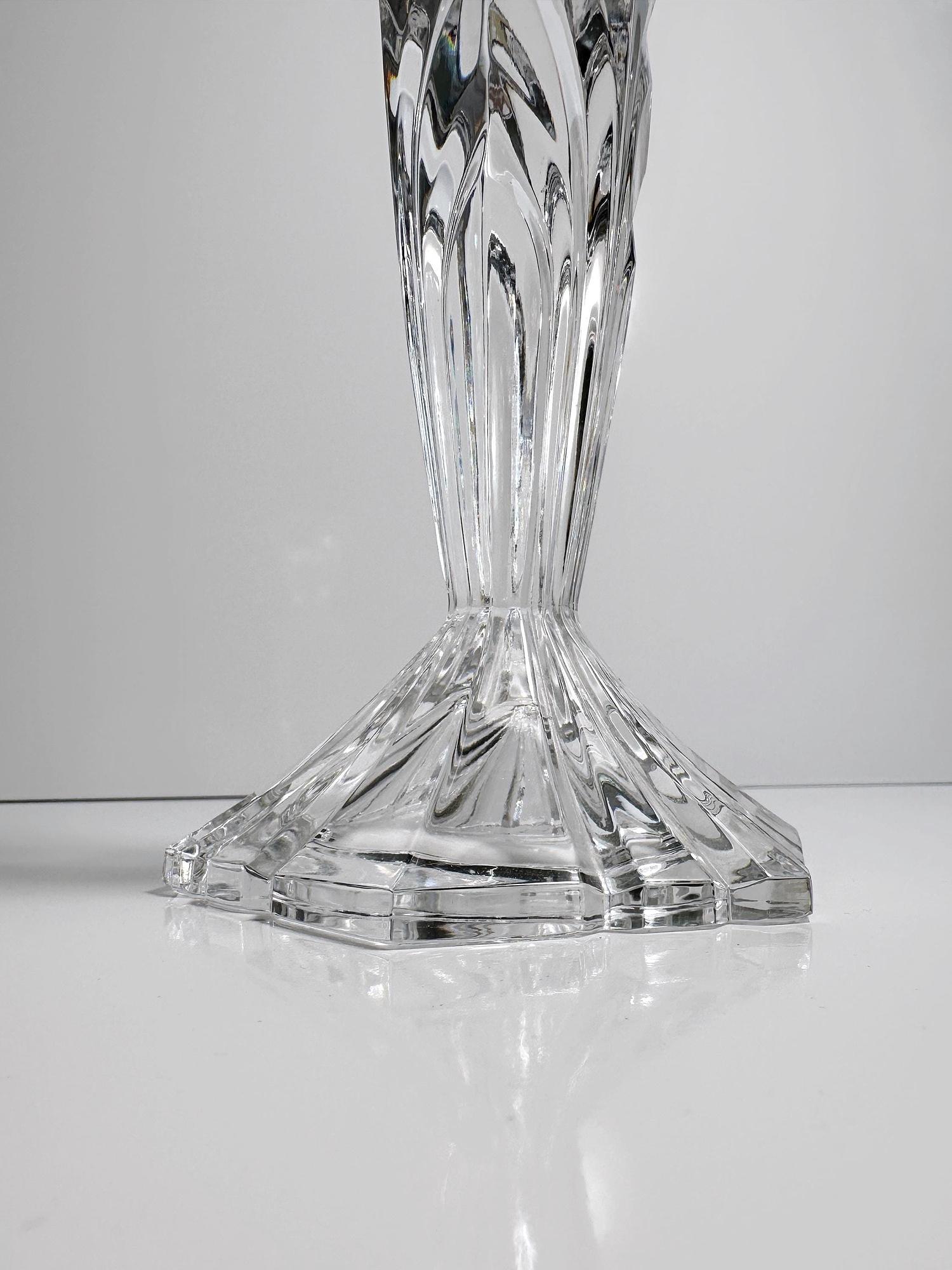 Vintage candlestick crystal glass 1970s 1