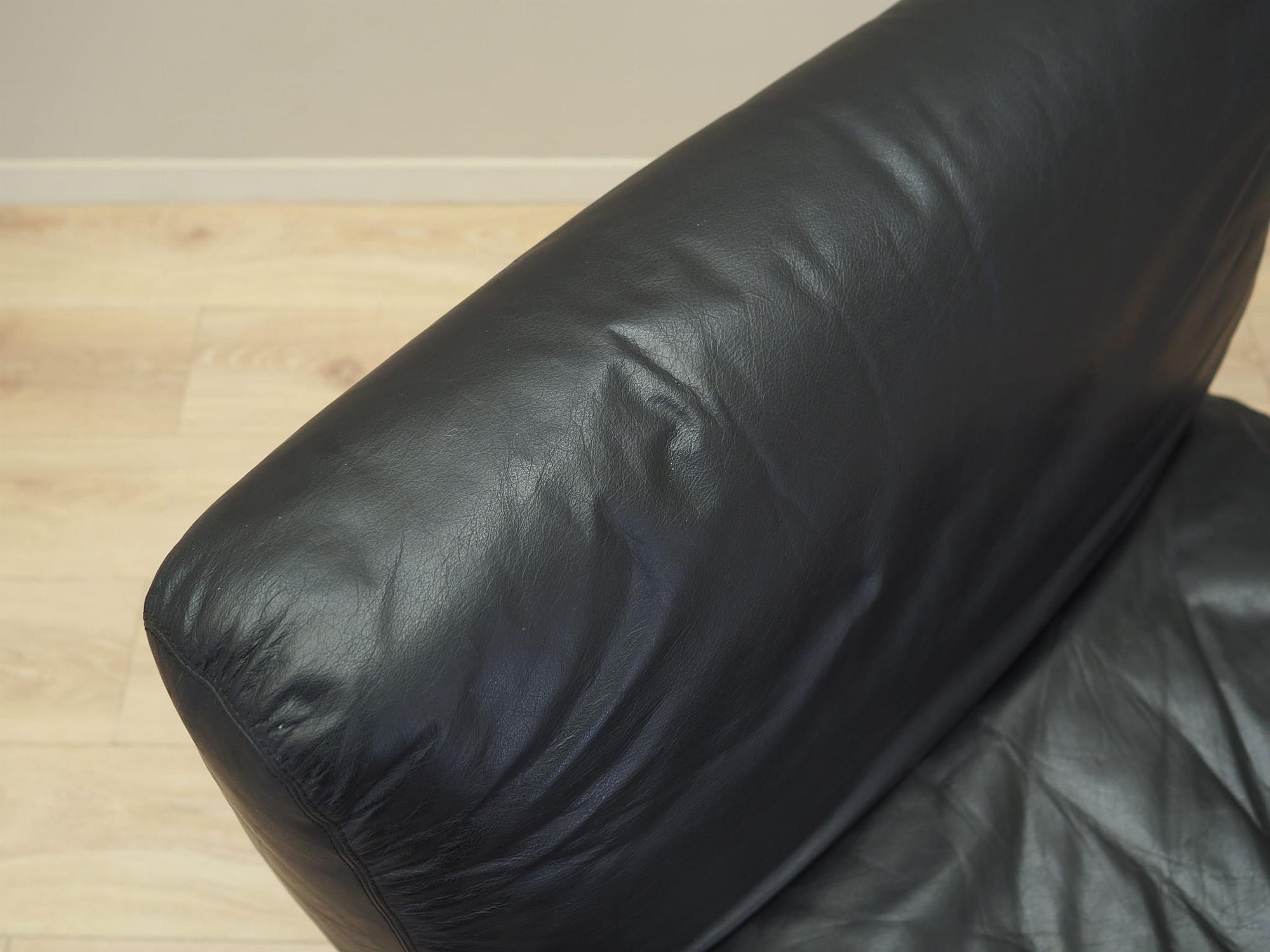 Sessel Leder Schwarz 1960er Jahre 8