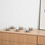 Porcelain cup set Silver White 1980s 1