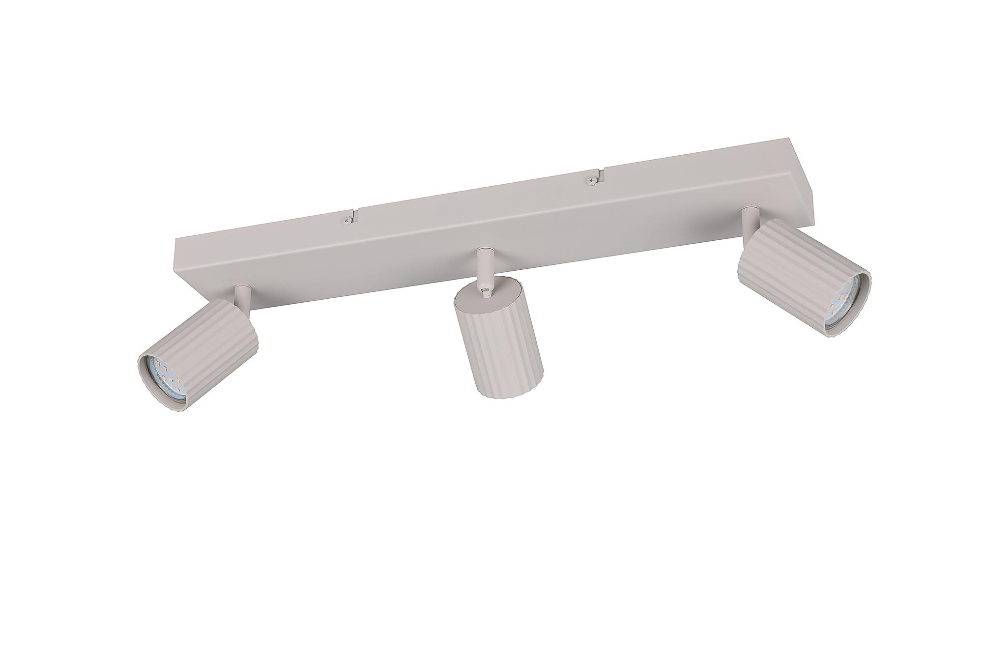 3-Flammig Soka Deckenleuchte Rechteckig Eisen Grau 4