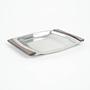 Quadratisches Tablett aus Edelstahl 1970er Jahre 2