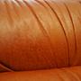 Sofa Leather Red 1970s 14