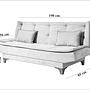 Kelebek Schlafsofa 3-Sitzer Holz Grau 6