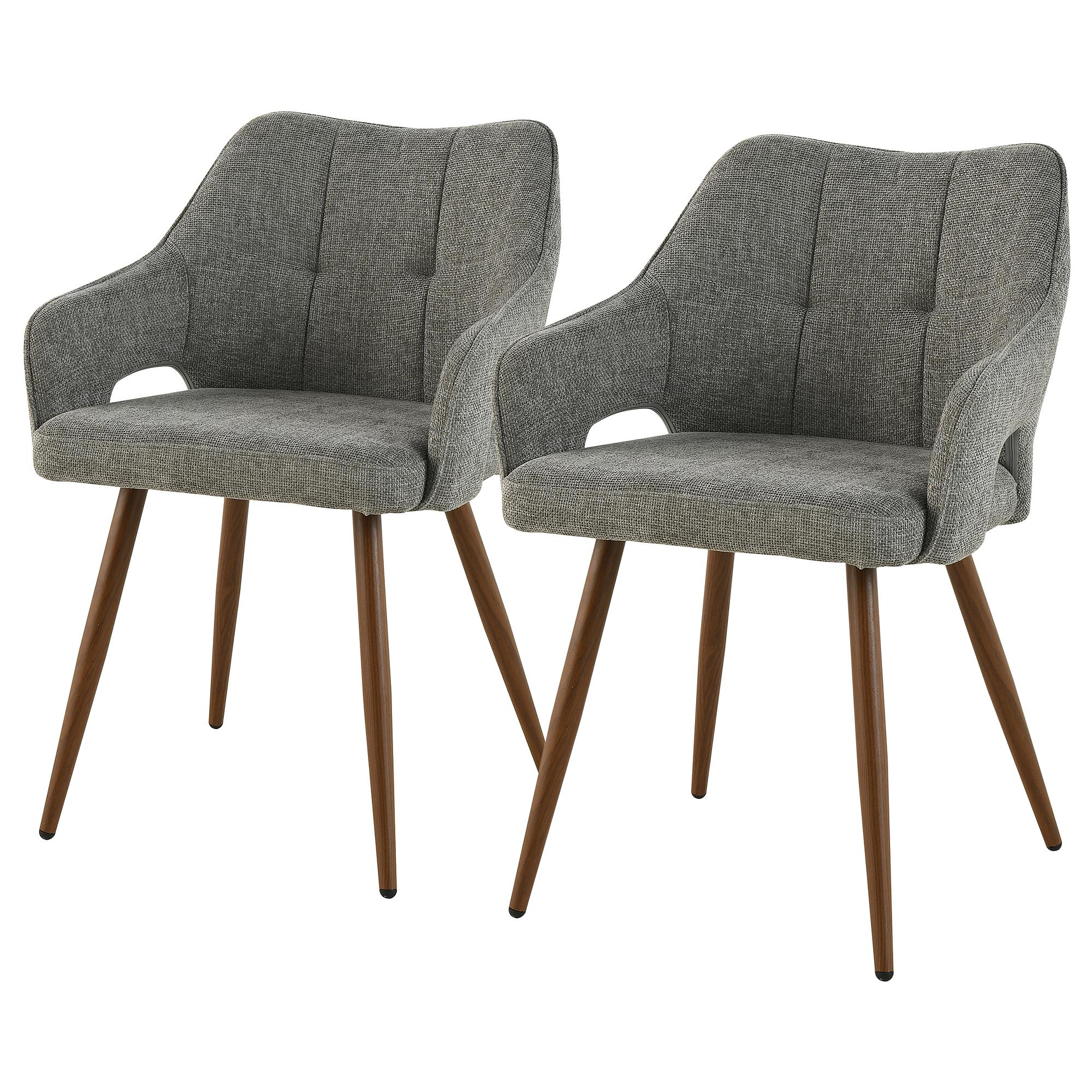 Zeribon Armlehnenstuhl 2er-Set Grau 0