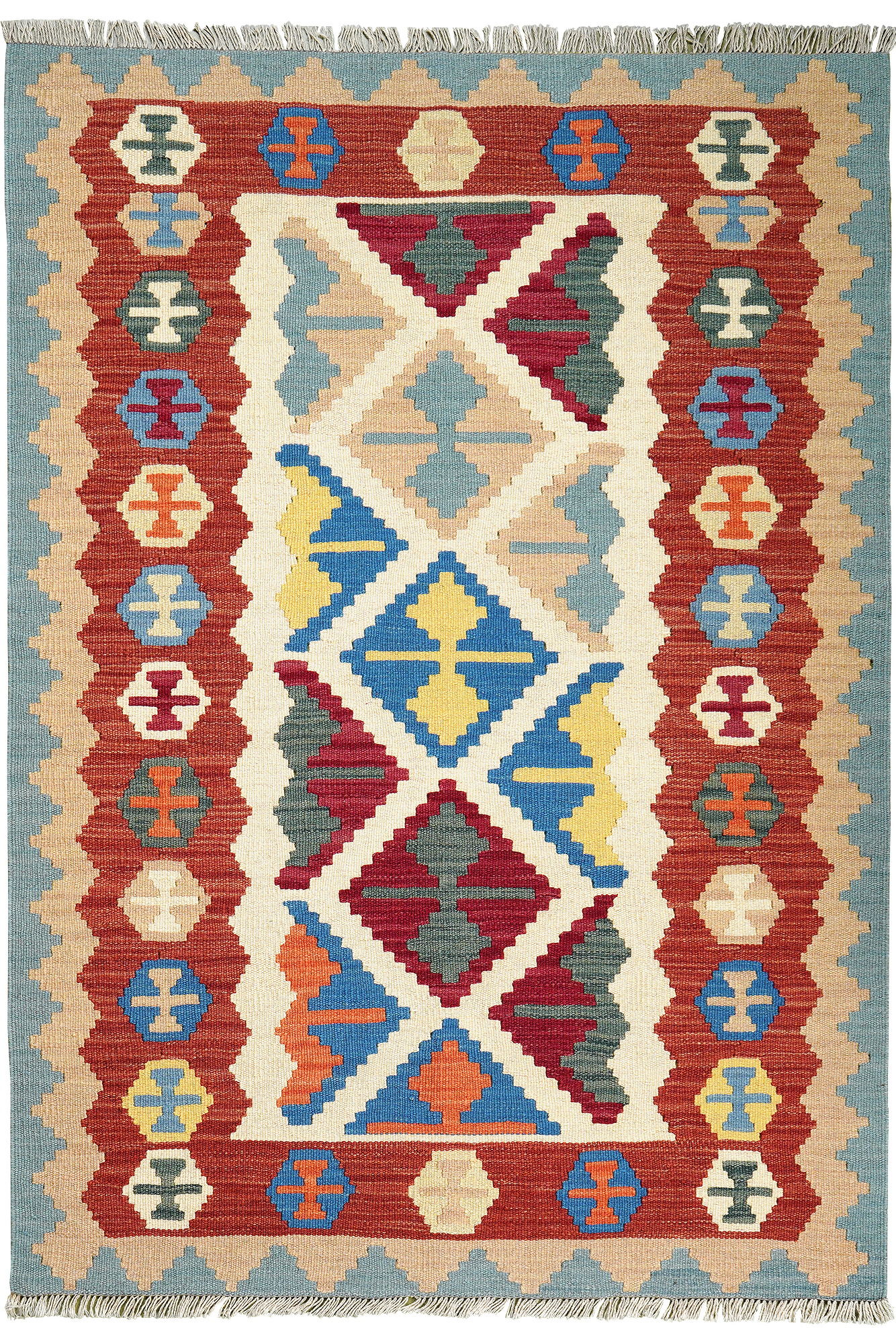 Kilim Gashgai Teppich Wolle Mehrfarbig 0