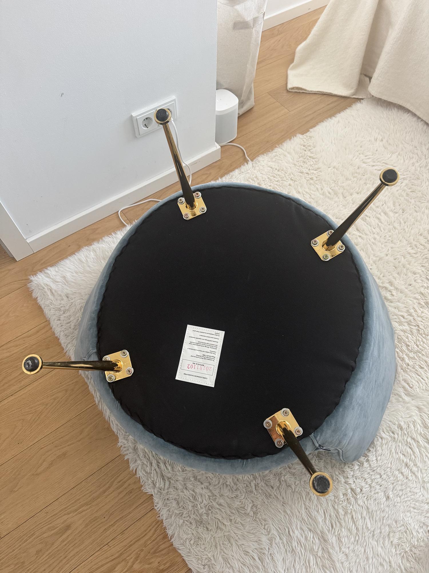 Trapezium Chair Samt Türkis Gold 6