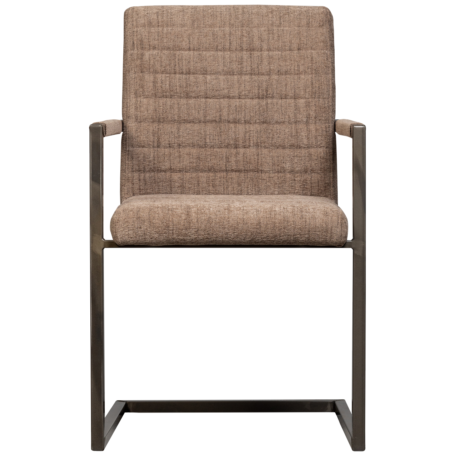 2x Oak Dining Chair Textile Brown 2