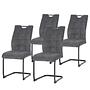 Konity Cantilever Chairs Set of 4 Grey 0