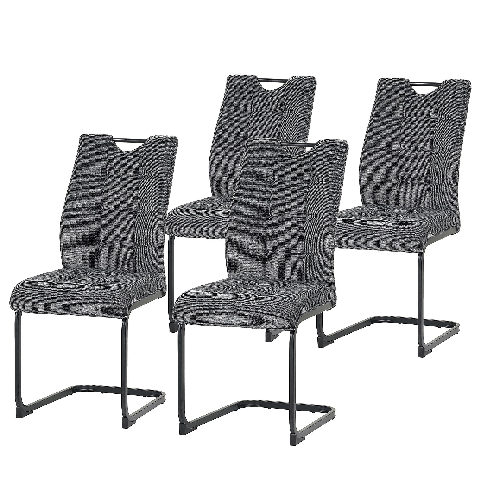 Konity Cantilever Chairs Set of 4 Grey 0