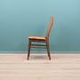 6x Chair Beech wood Velvet Brown 1960s 12