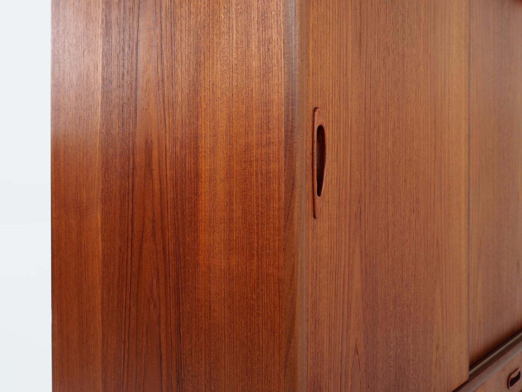 Vintage Highboard Teakholz Braun 1970er Jahre 11