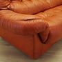 Sofa Leather Red 1970s 9