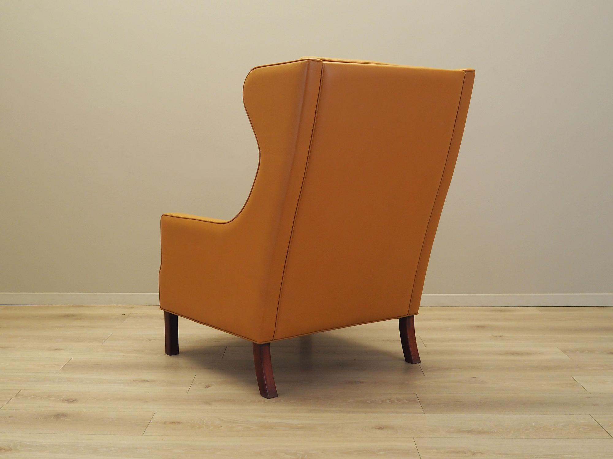 Armchair Leather Orange 1970s 4