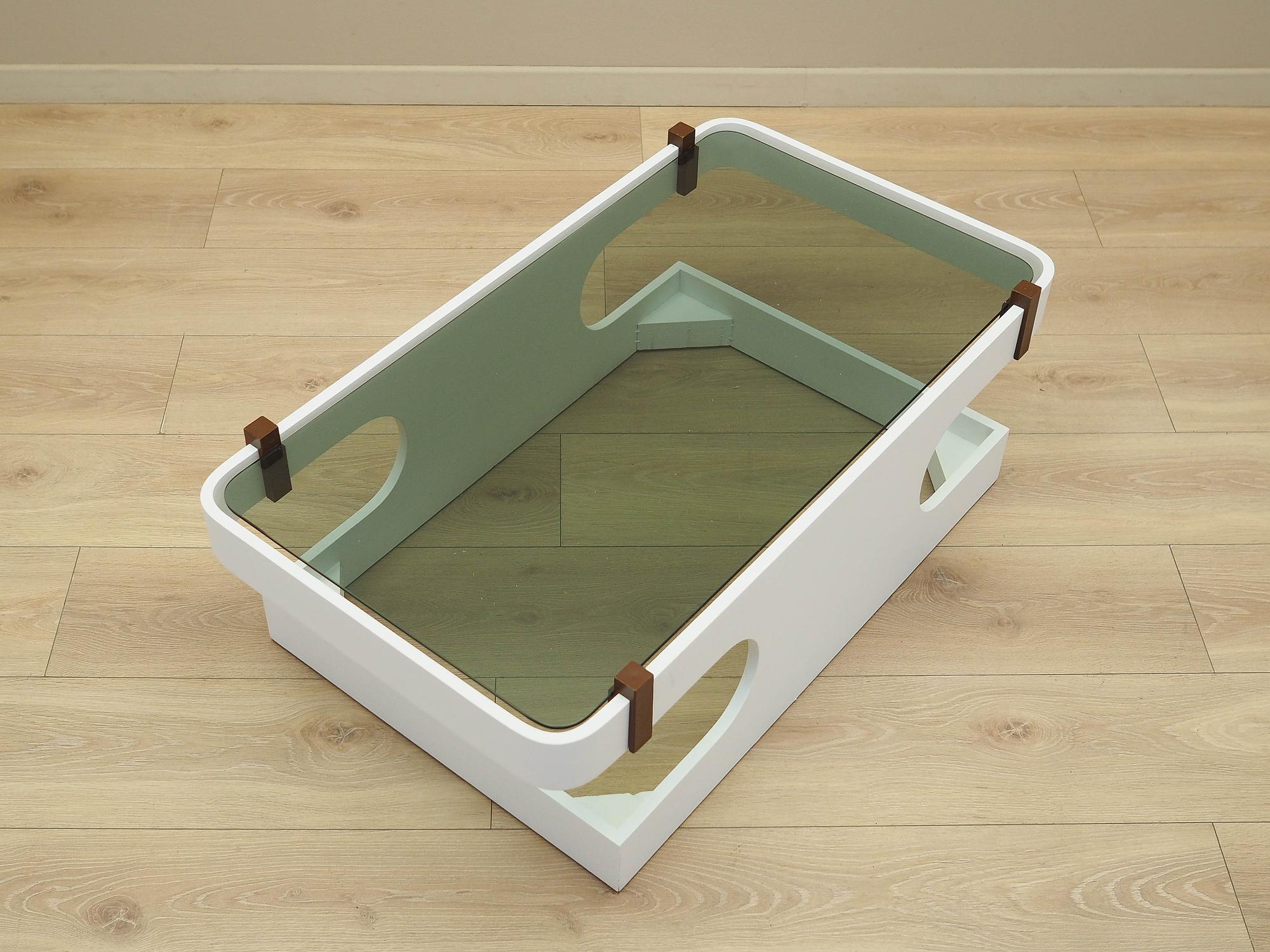 Kaffeetisch Glas Weiß 1970er Jahre 6