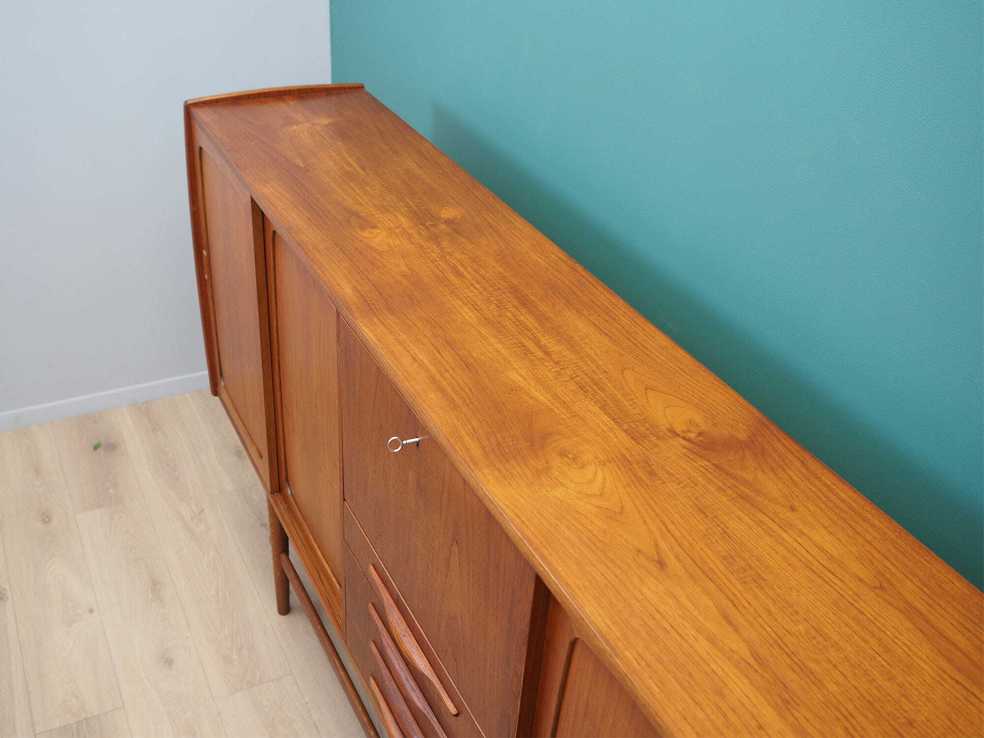 Vintage Sideboard Teak wood Brown 1960s 7