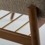 Fox Fußocker Holz Bouclé Beige 2