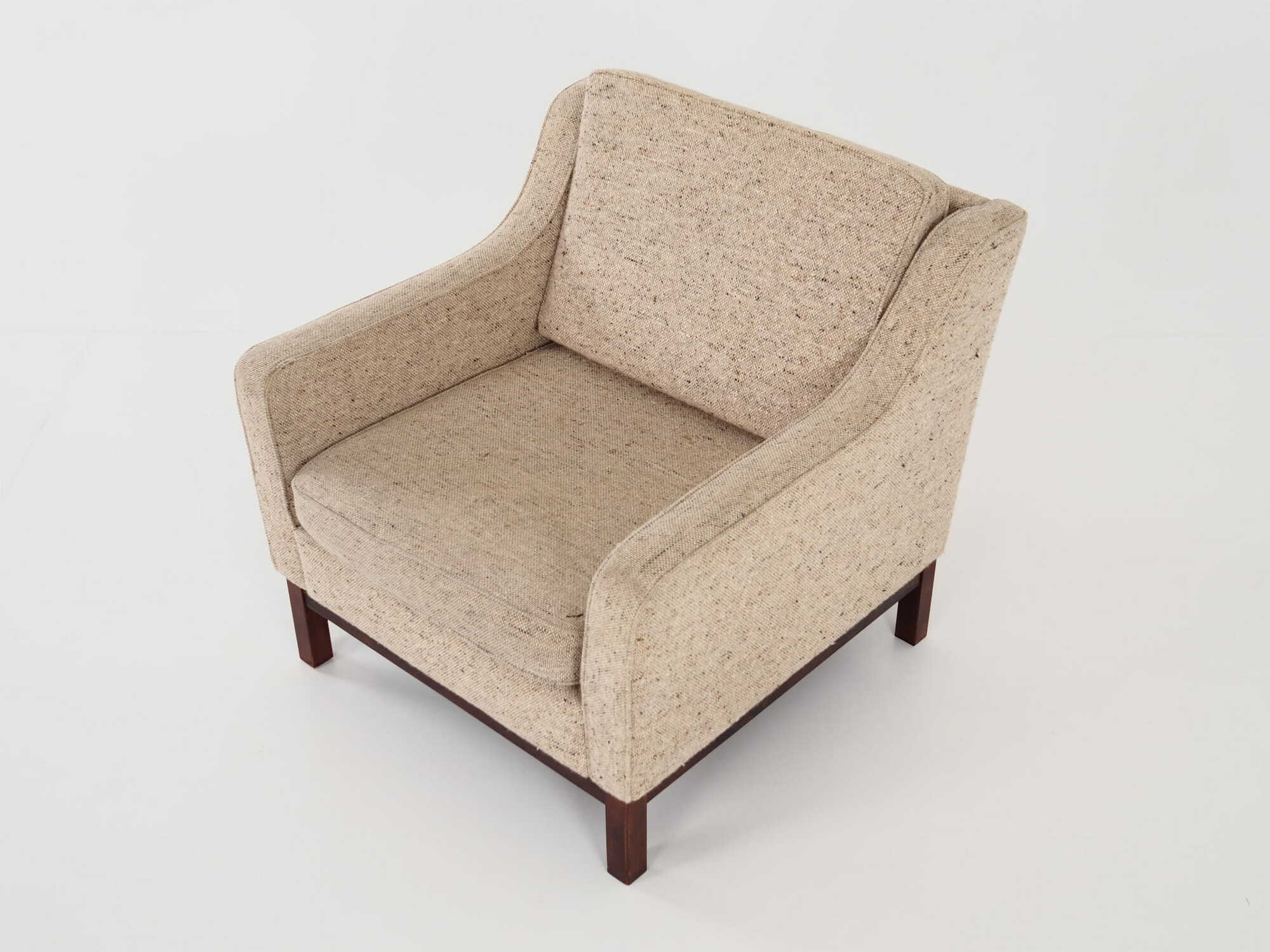 Vintage Sessel Buchenholz Textil Beige 1970er Jahre  6