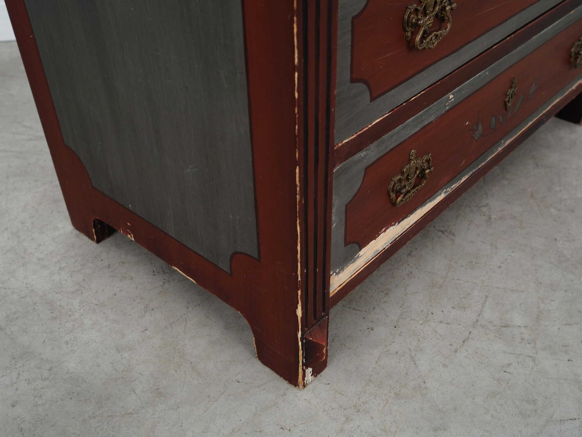 Vintage chest of drawers Pine wood Brown 1950s 8
