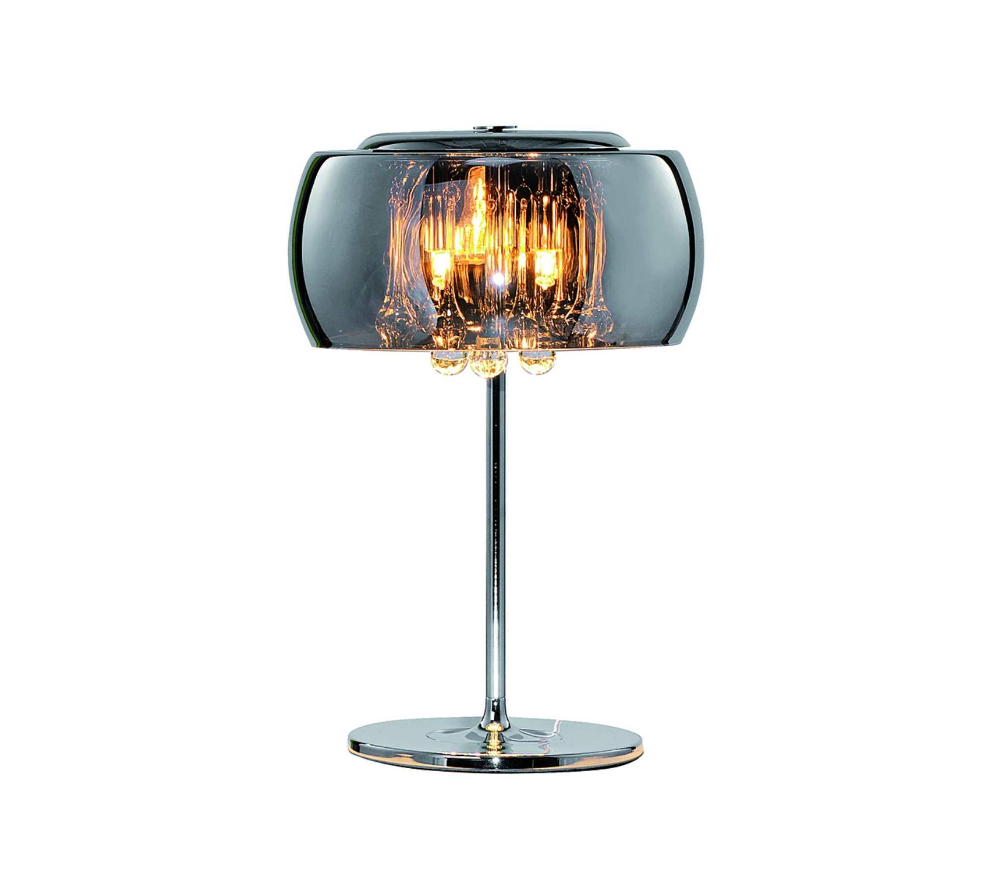 Tischlampe 3-flammig Lichtfeuer Metall Glas 0