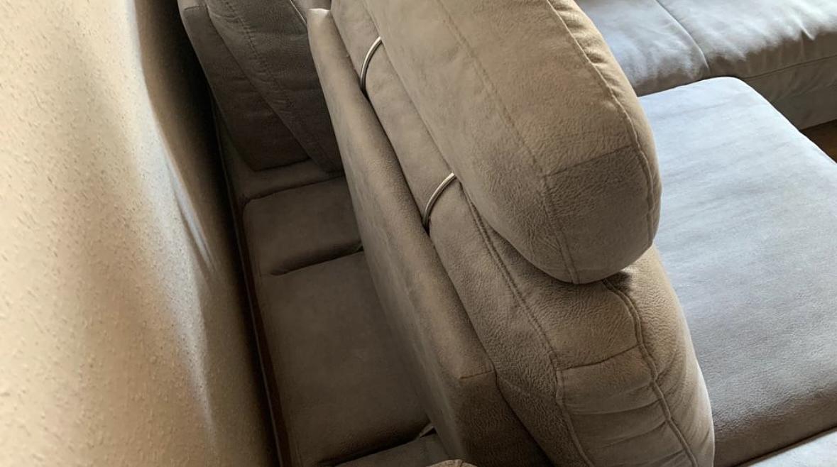 Ecksofa Polyester Grau 4
