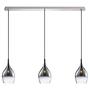 3-Arm Pendant Lamp Pilua Colored Glass Silver Grey 3