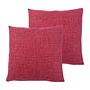 2x Dallas Kissenbezug Kunstfaser Himbeere 50 x 50 cm 0