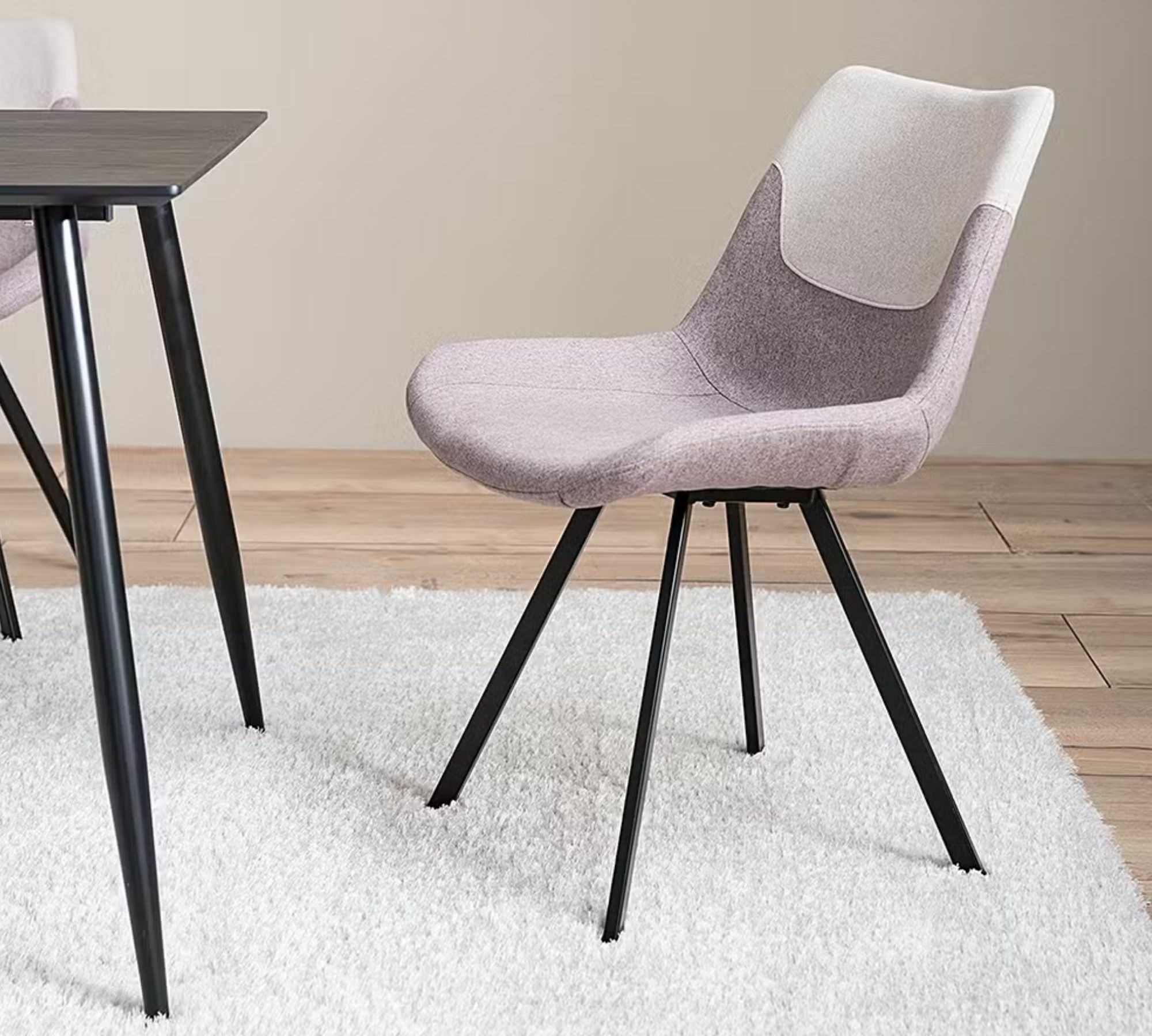 2x Cielo II Dining chair steel fabric stone brown 2