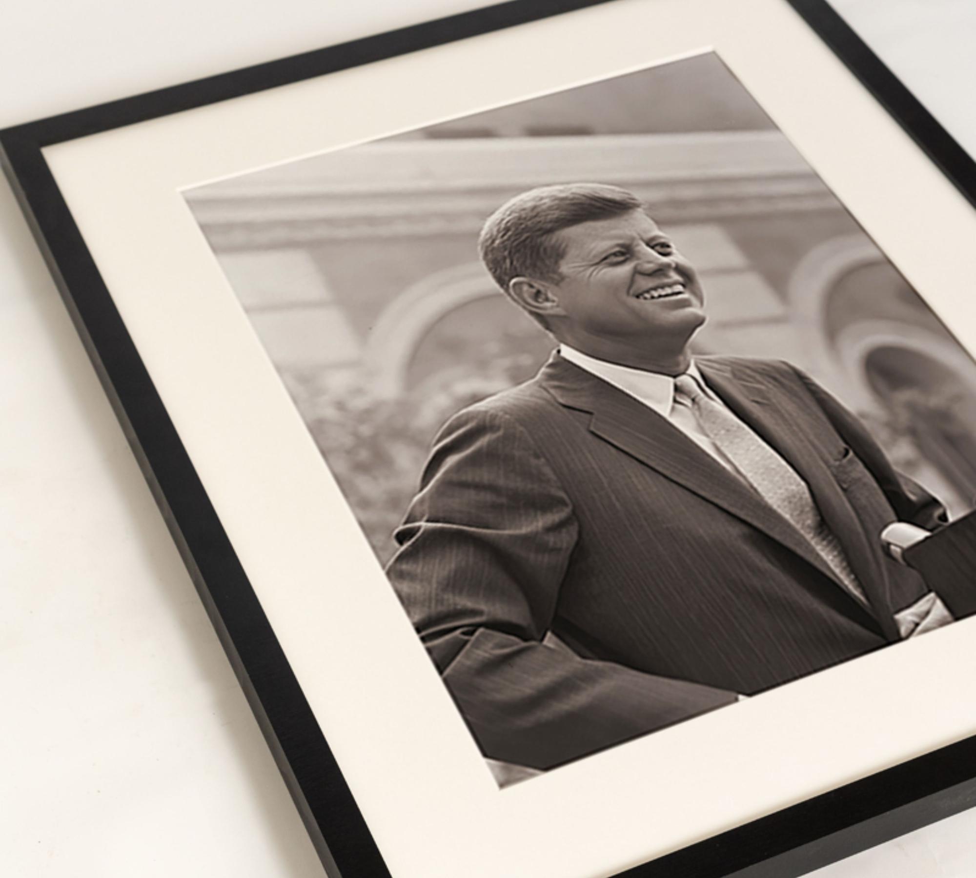 Kennedy Speech Art Print with Frame Black White 2