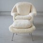 Vintage Eero Saarinen Womb Chair & Ottoman Textil Stahl Weiß 2