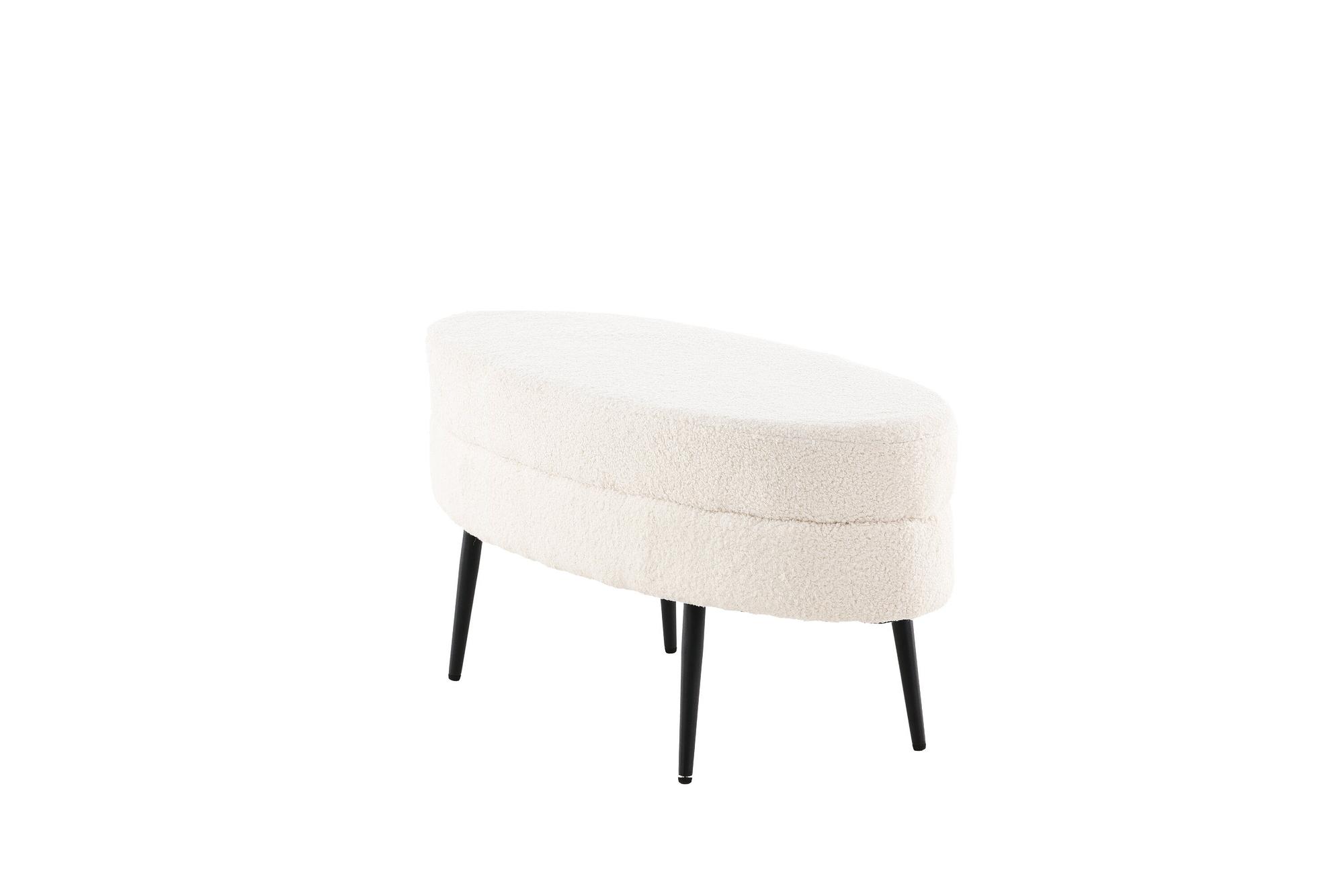 Otto Pouf Schwarz Offwhite Teddy 2