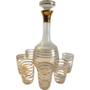Beverage Set Glass Gold Striped 0