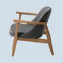 Sessel aus Eiche Massiv mit Webstoff Grau 3