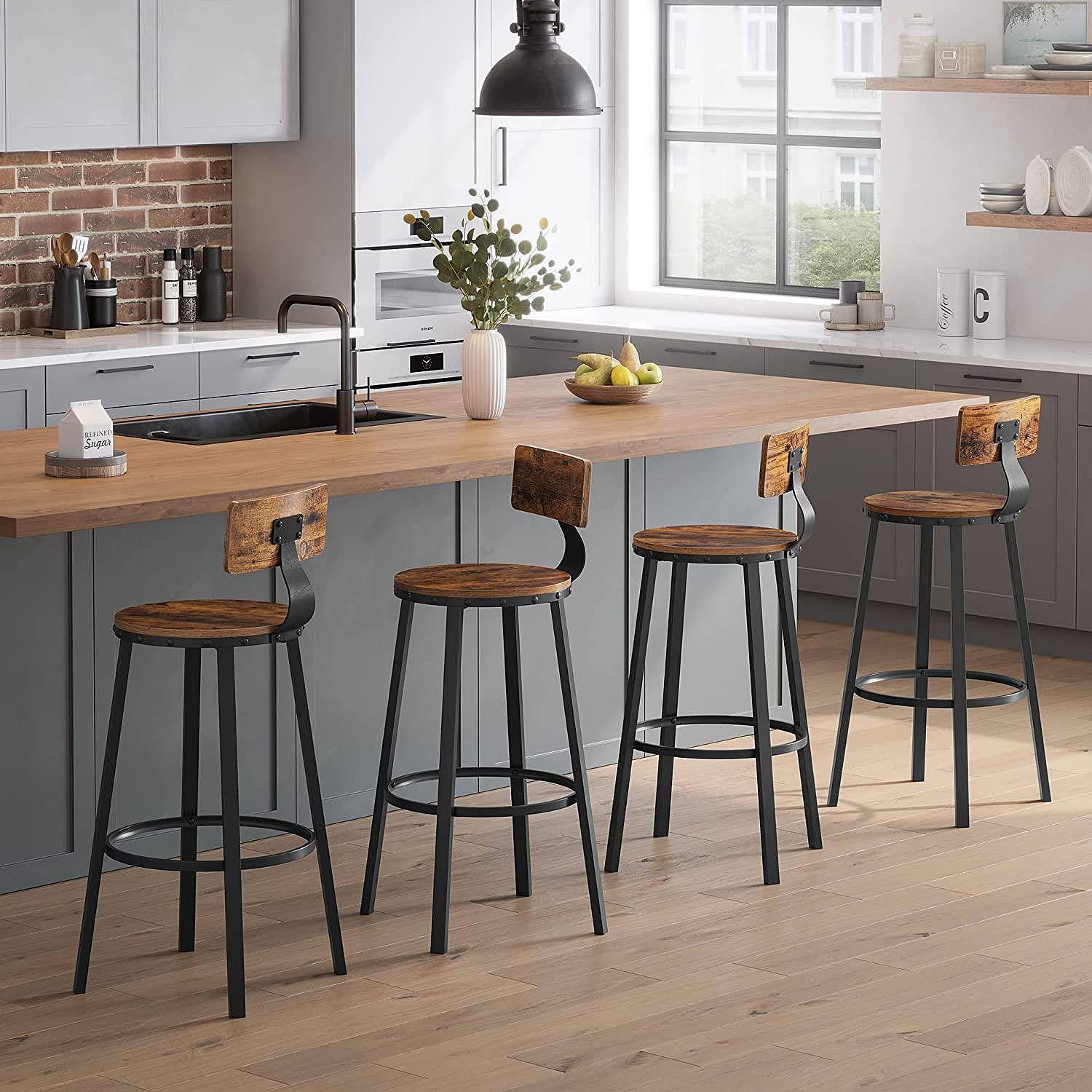2x Paoli Bar Stool Reclaimed Wood Black 3
