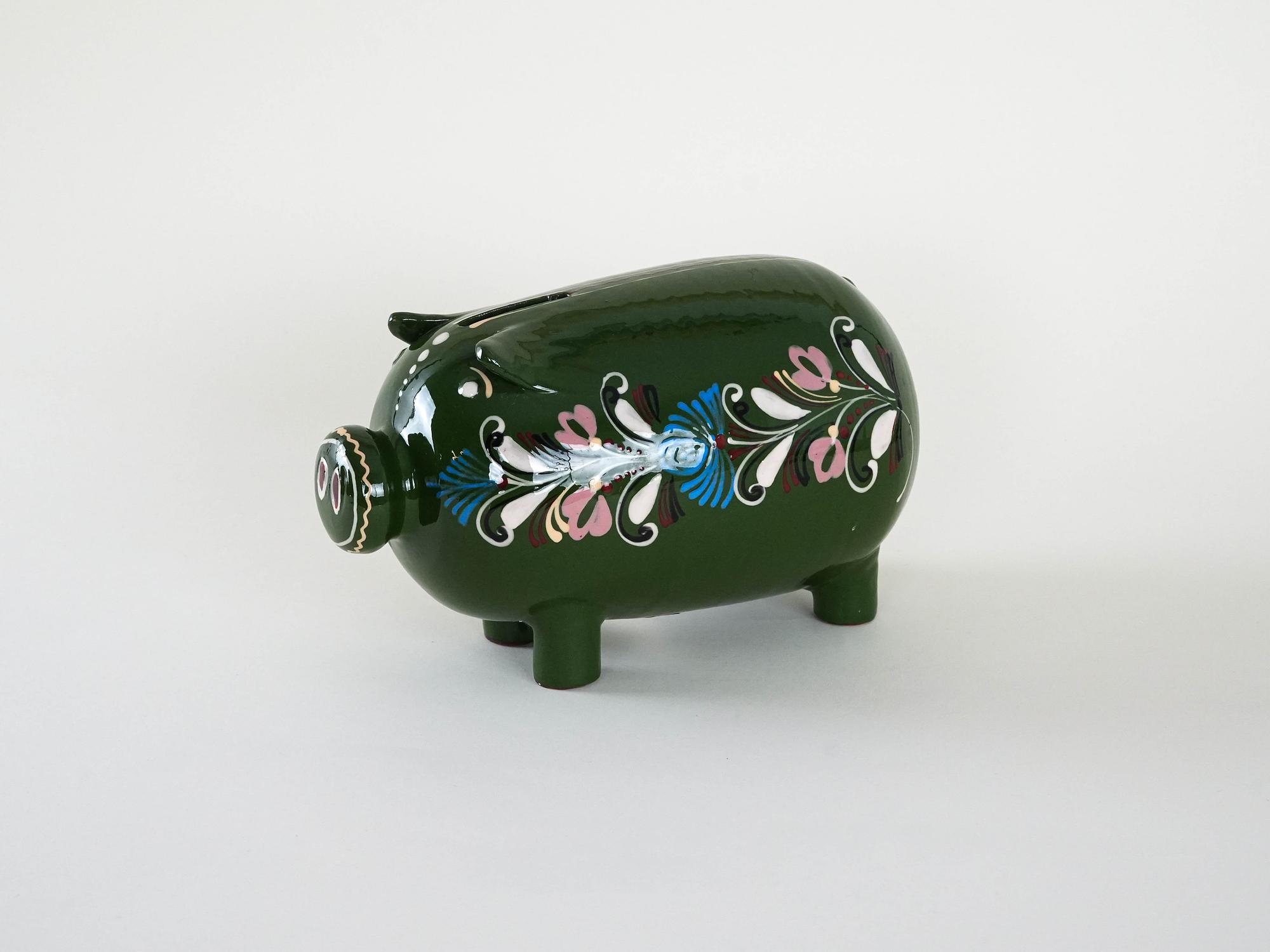 Keramik-Sparschwein 1970er 3