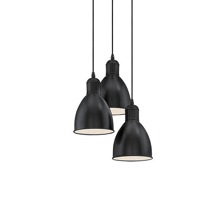 Pendant lamp Priddy II Steel Black Number of flames: 3 0