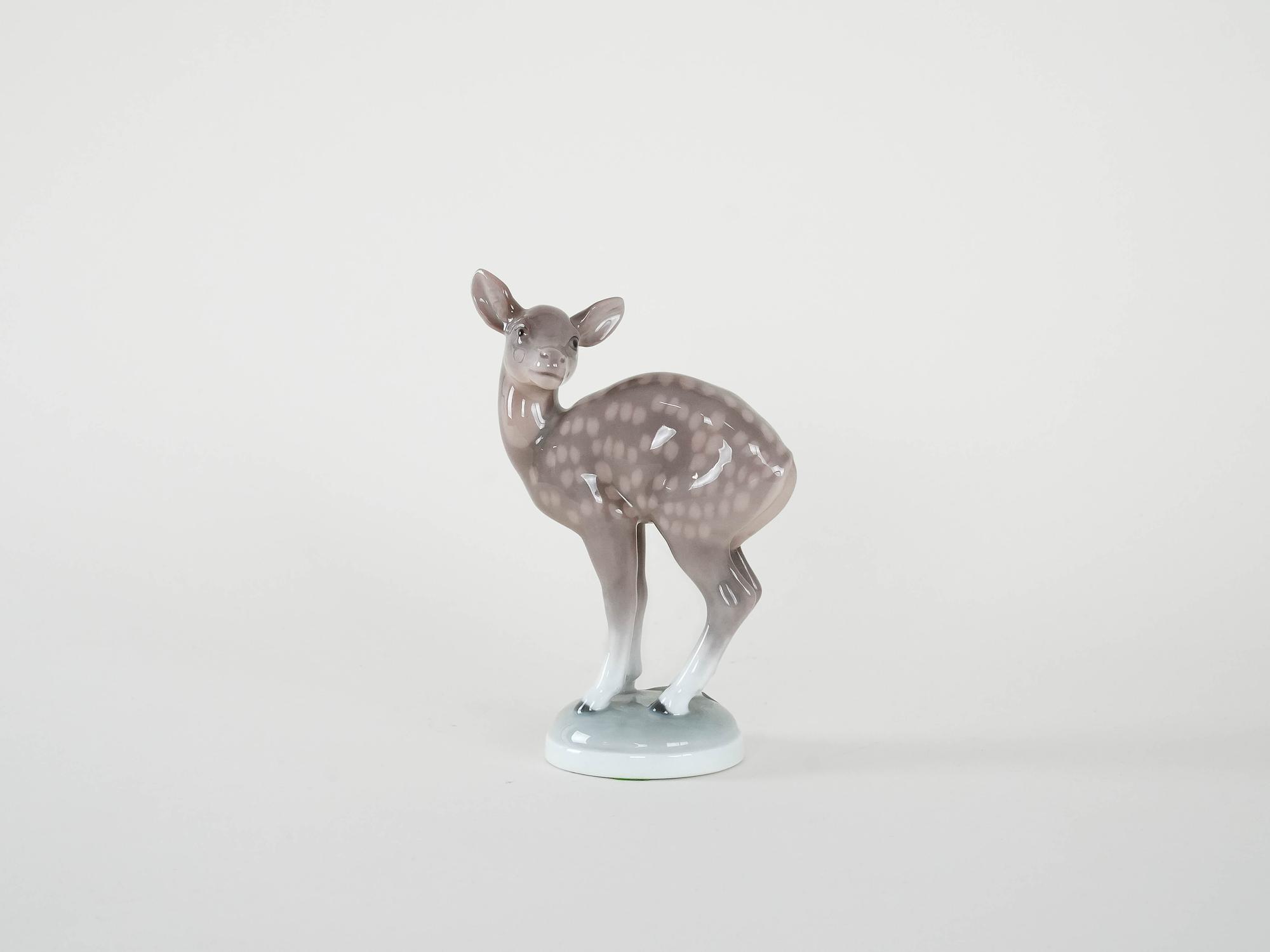 Deer figure porcelain 1970s 2