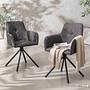 Gartenstuhl Zenari 2er Set Stahl Webstoff Schwarz Grau 1
