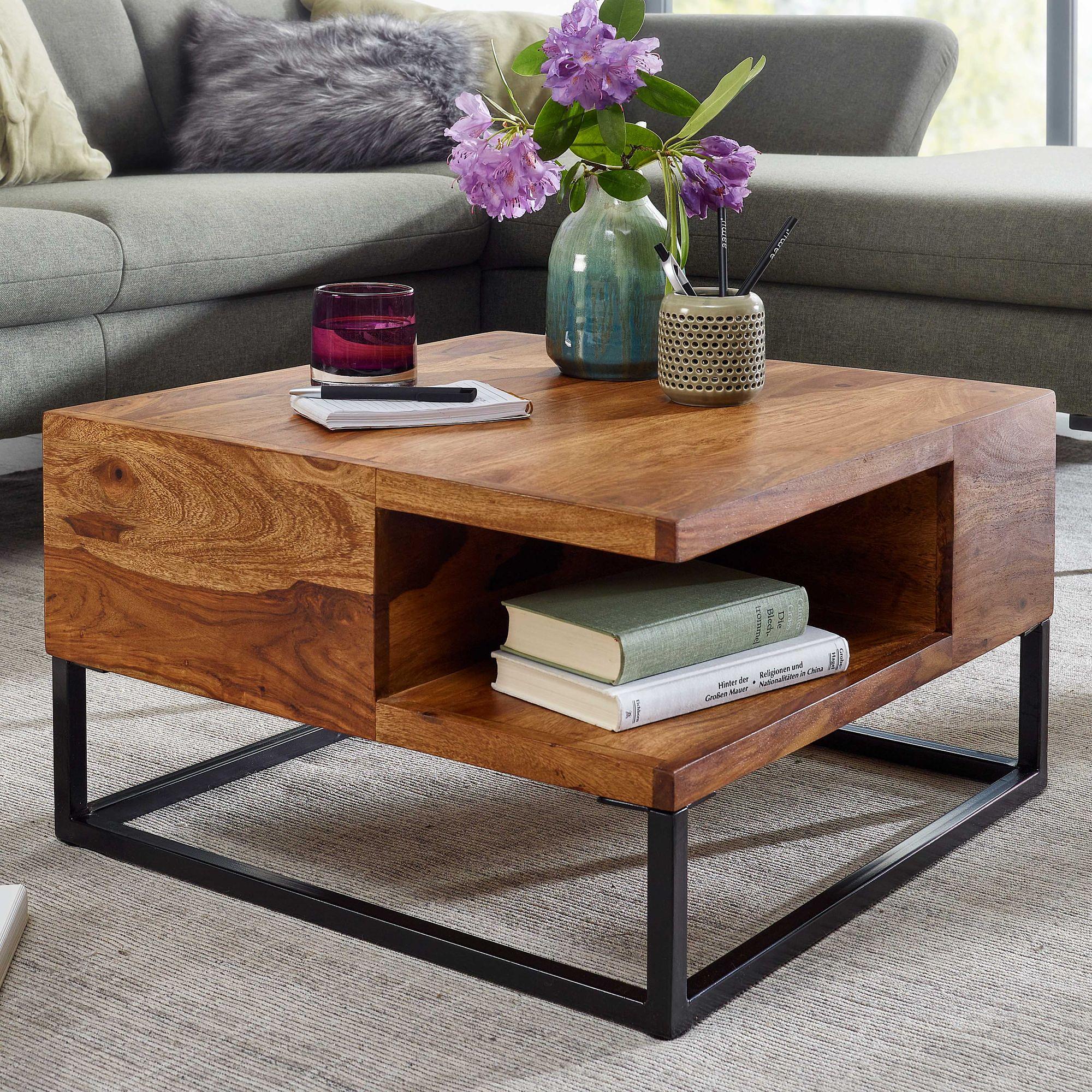 Klenz Coffee table Sheesham stainless steel 1