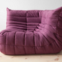 Togo Ecksofa Textil Aubergine 1