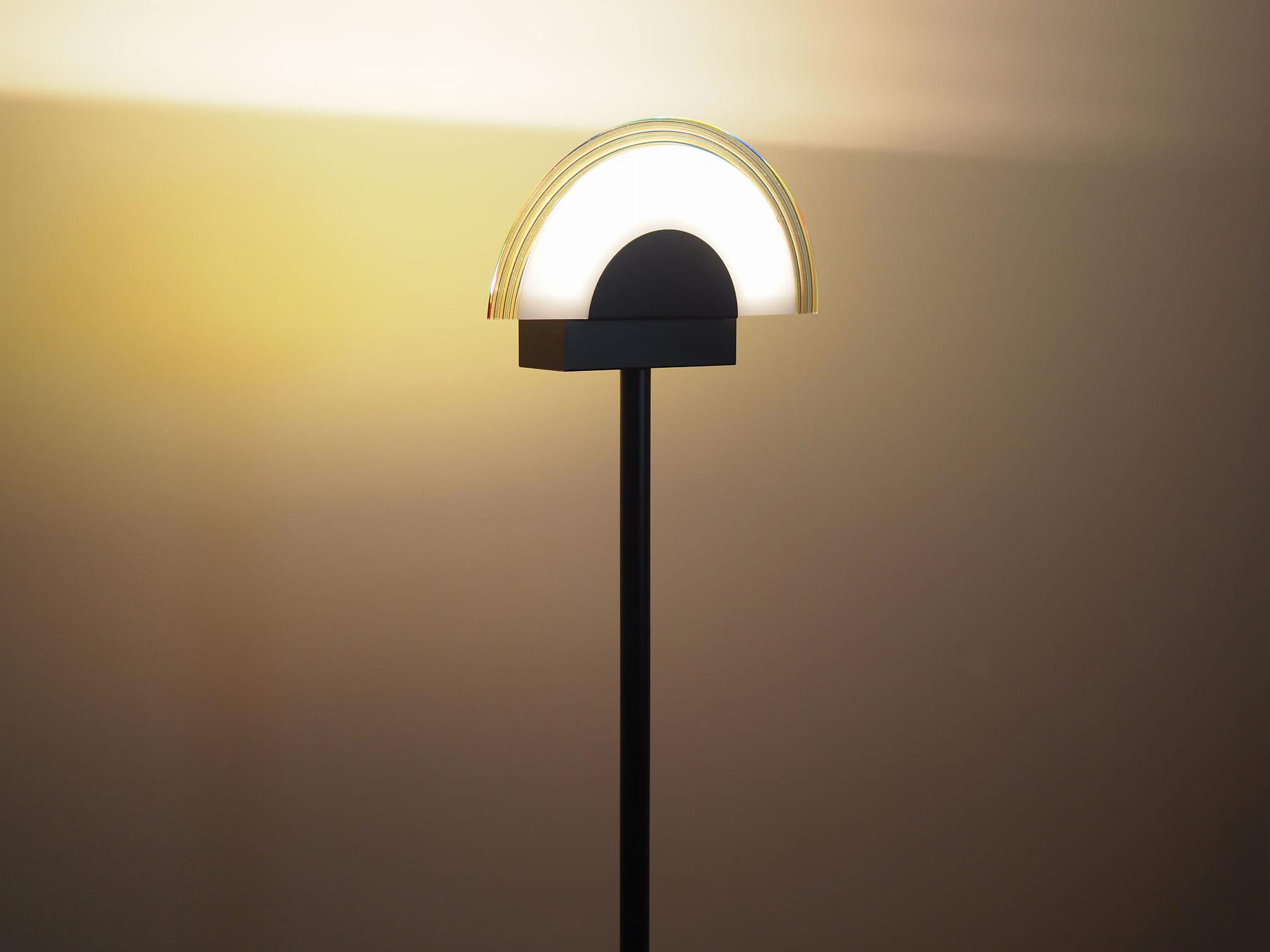 Floor lamp Metal Glass 1970s 3