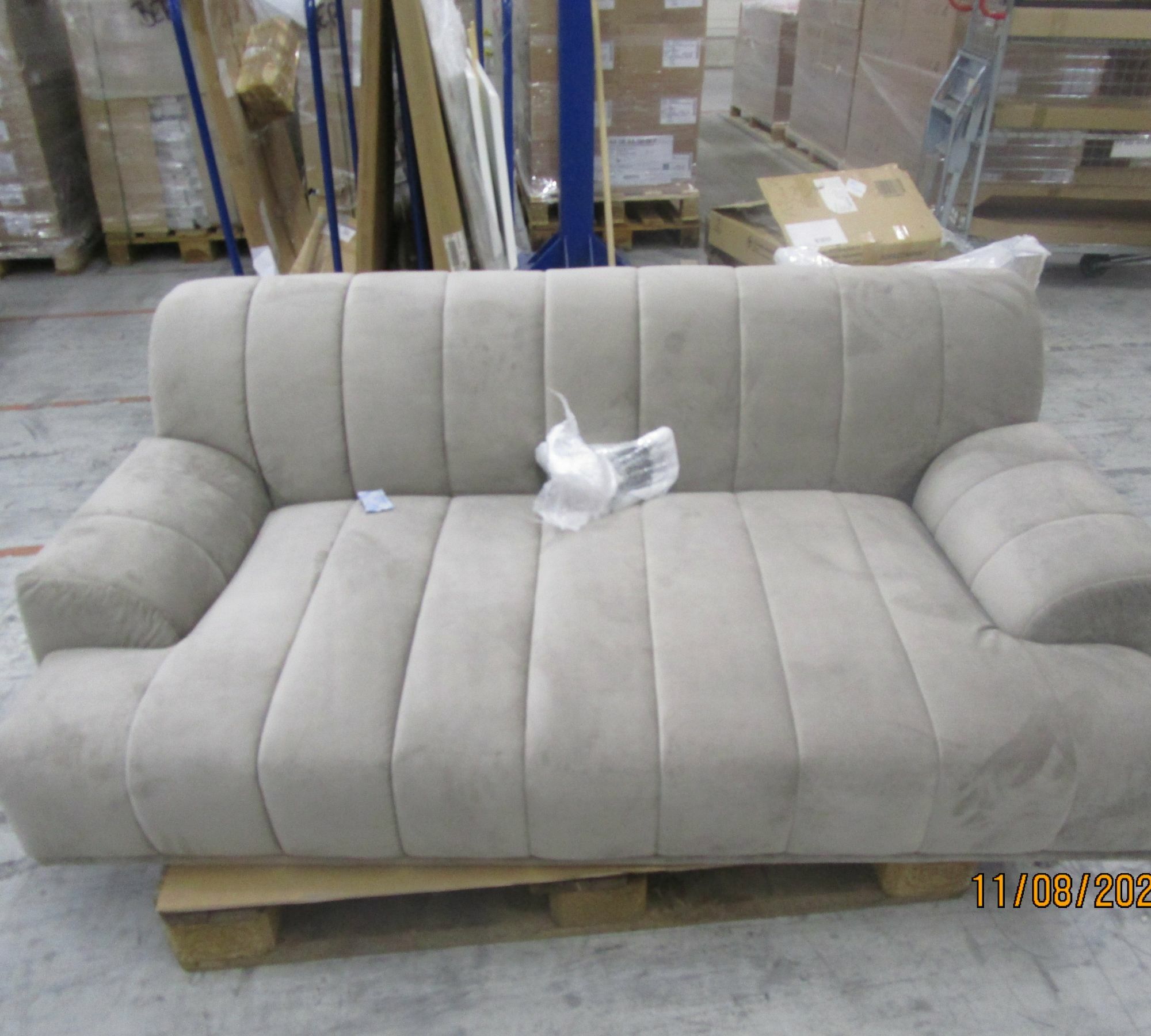 Sofa 2-Sitzer Samt Grau 1