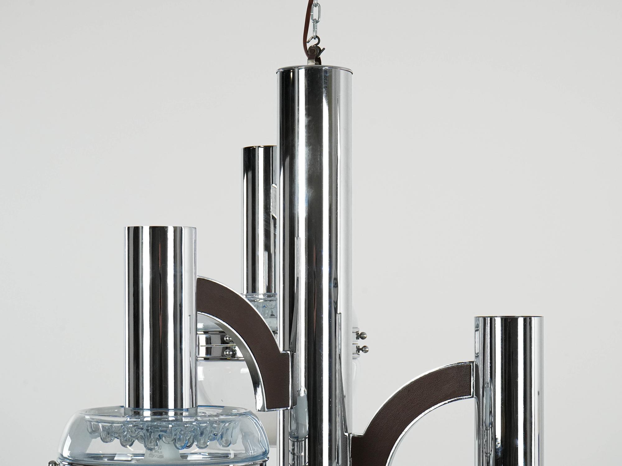 Space Age Chandelier Murano Glass 1970s 14