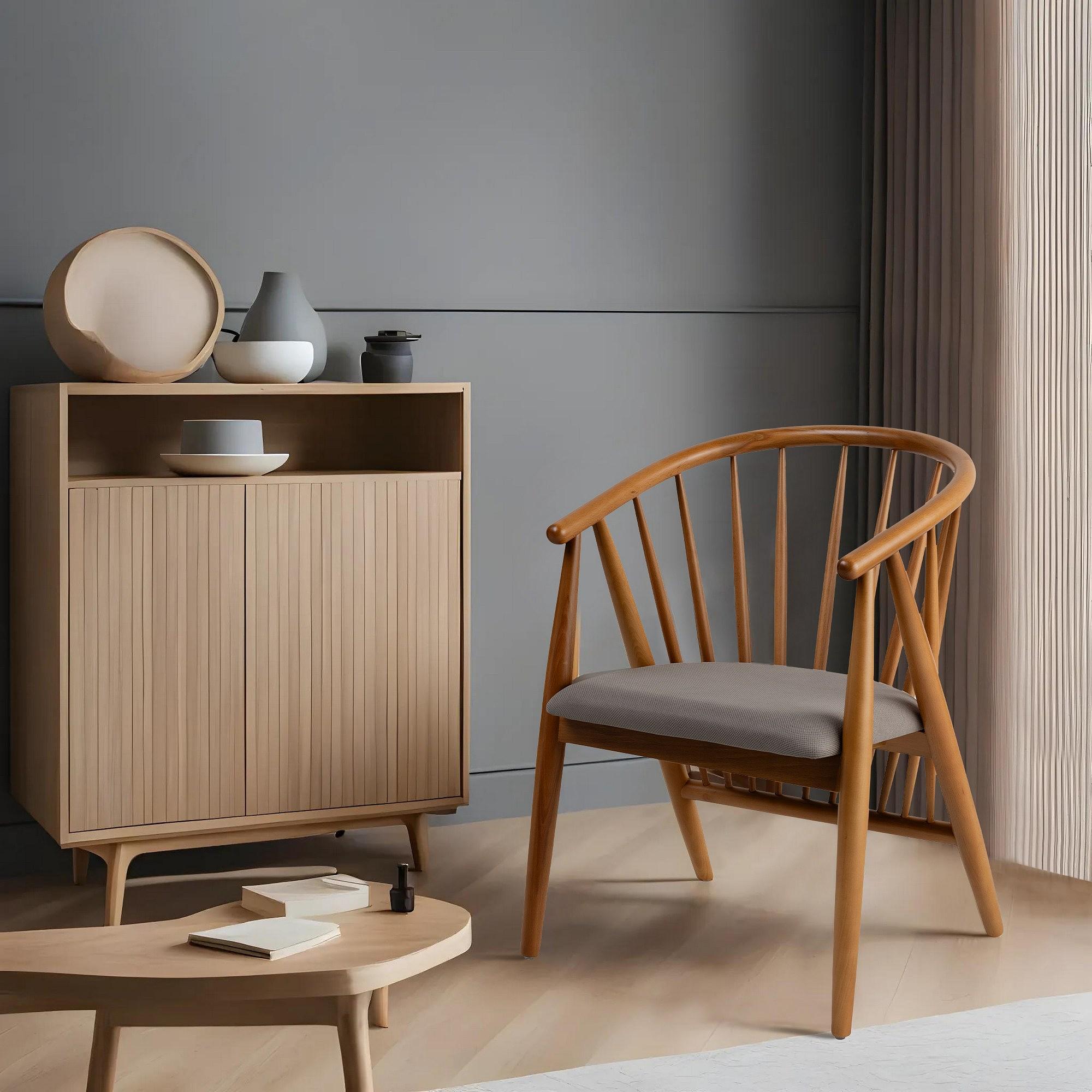 Doris Armchair Wood Veneer Grey 1