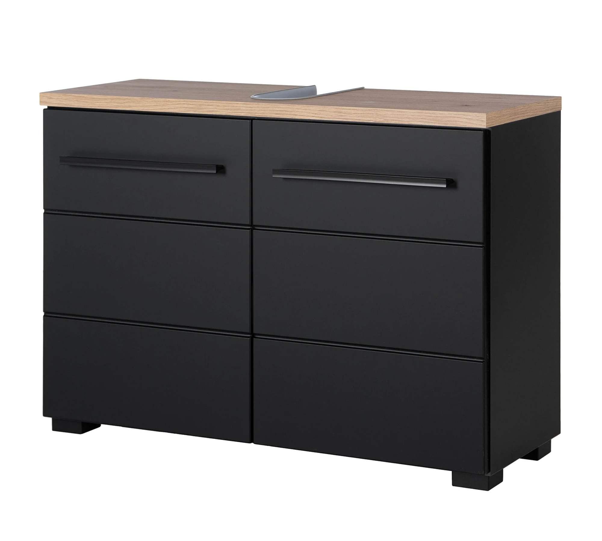 Washbasin cabinet wood black 2