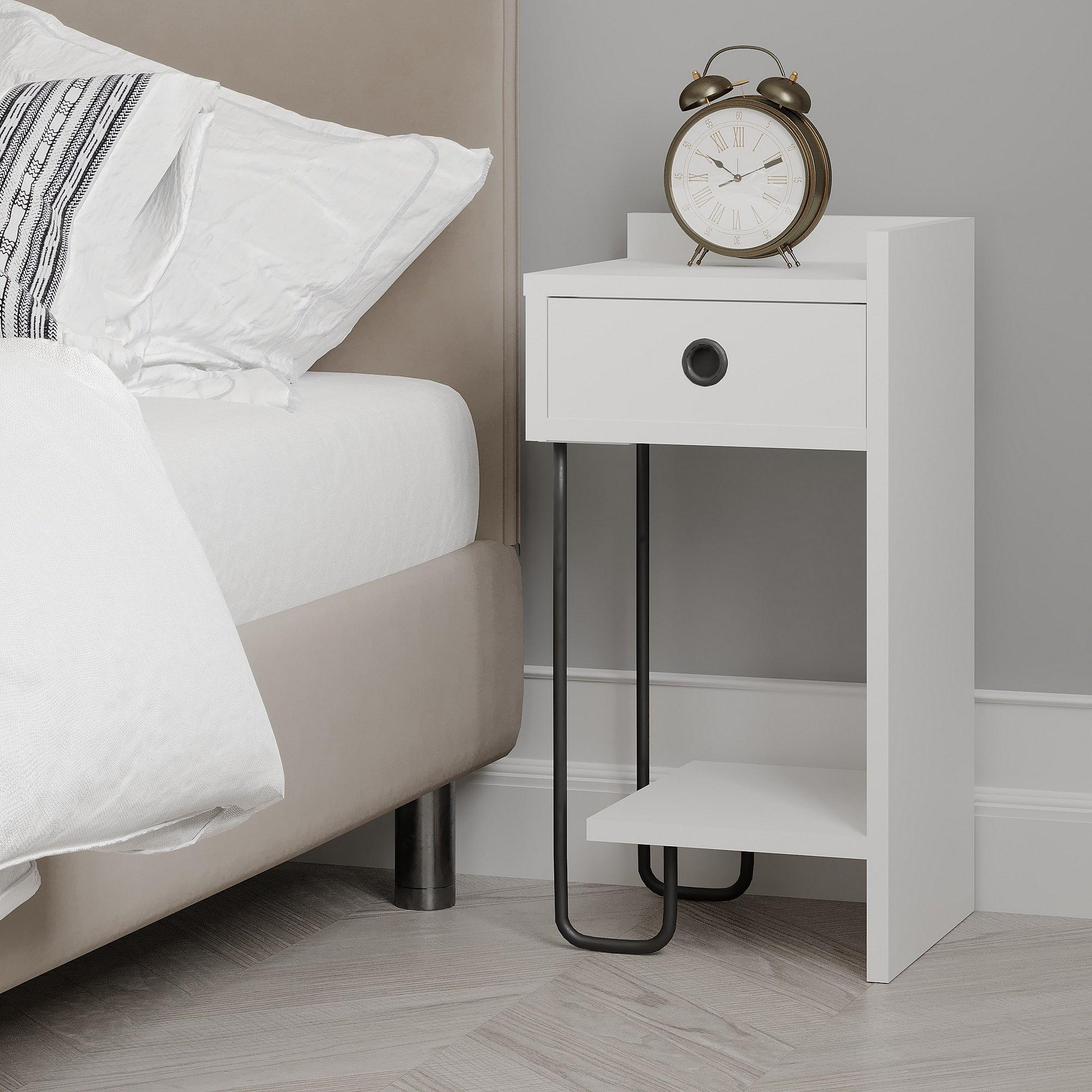 Sirius Bedside Table Right White 3