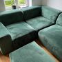 Pyllow Sofa Récamiere Rechts inkl. Hocker Samt Tannengrün  3