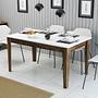 Milan Dining Table Walnut Brown White 145cm x 75cm 0